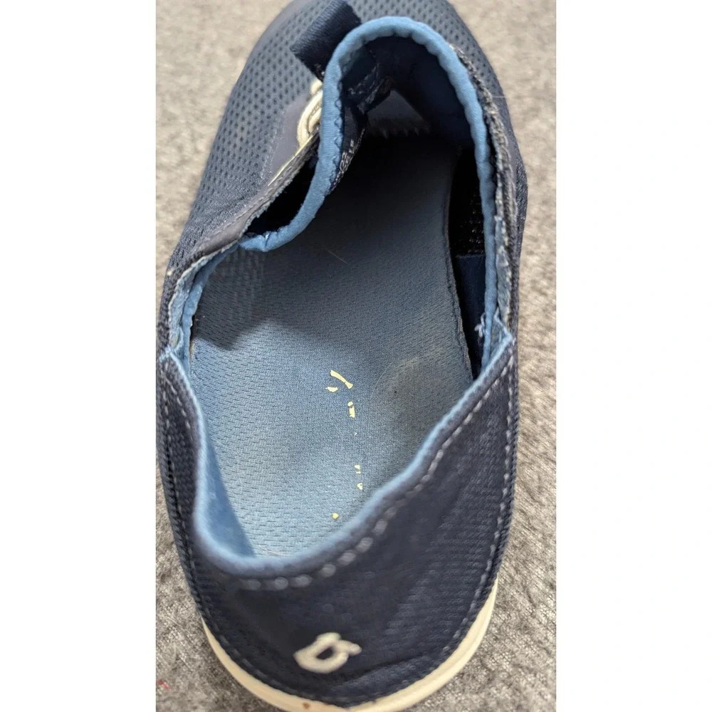 OluKai Moku Pae Boat Sneaker Shoes Mens 9 Blue White Mesh Travel Low Top